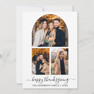 Thanksgivingen Modern Calligraphy 3 Photo Arch Julkort