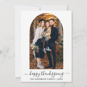 Thanksgivingen Modern Calligraphy Photo Arch Julkort
