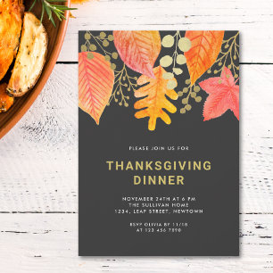 Thanksgivingen Modern Fall Foliage Inbjudningar