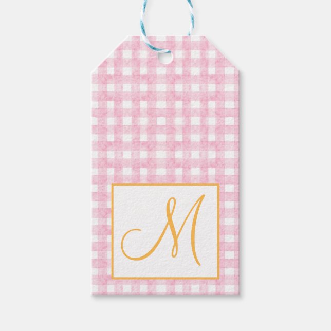 Thanksgivingen Monogram Preppy Pumpkin Bows Presentetikett (Framsidan)