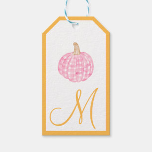 Thanksgivingen Monogram Preppy Pumpkin Bows Presentetikett