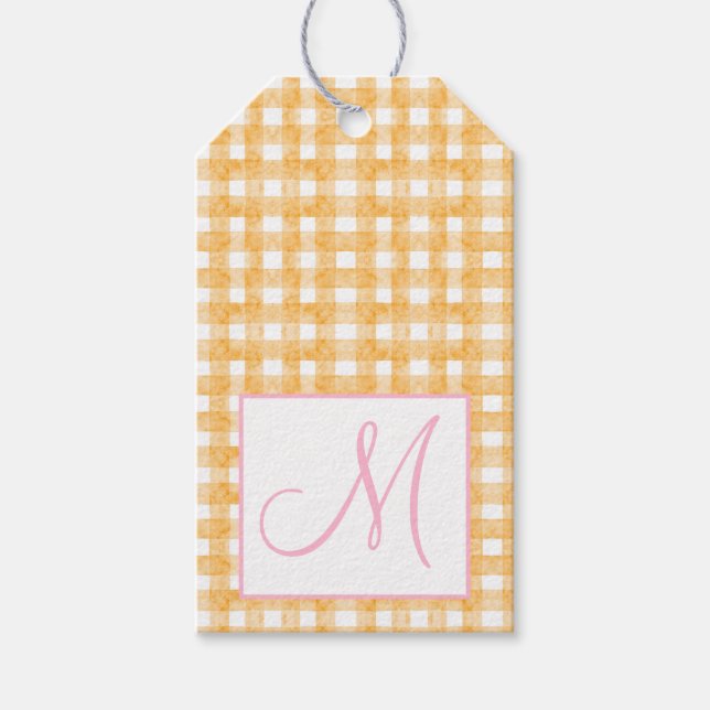 Thanksgivingen Monogram Preppy Pumpkin Bows Presentetikett (Framsidan)