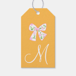Thanksgivingen Monogram Preppy Pumpkin Bows Presentetikett