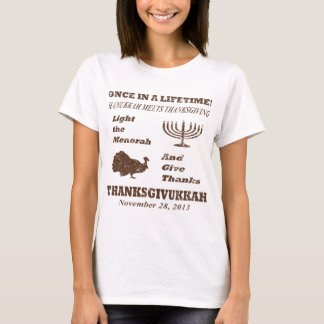 Thanksgivingen möter Hanukkah roliga T-shirt