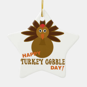 Thanksgivingen om Gobbeldagen i lycklig Turkiet Julgransprydnad Keramik
