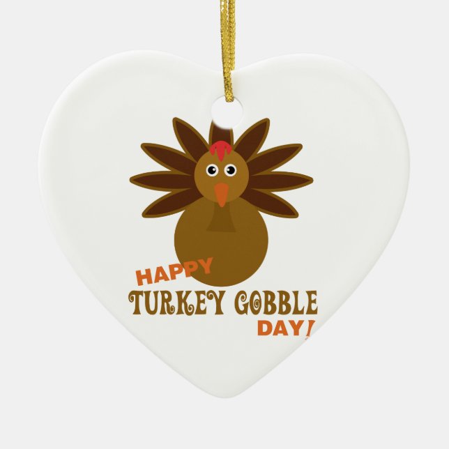 Thanksgivingen om Gobbeldagen i lycklig Turkiet Julgransprydnad Keramik (Framsidan)