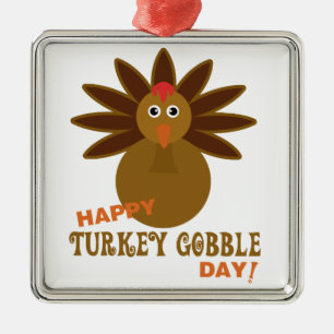 Thanksgivingen om Gobbeldagen i lycklig Turkiet Julgransprydnad Metall
