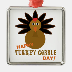 Thanksgivingen om Gobbeldagen i lycklig Turkiet Julgransprydnad Metall