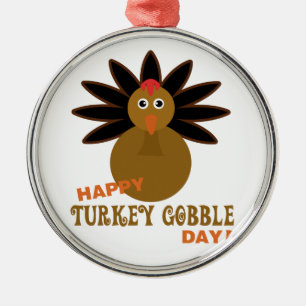 Thanksgivingen om Gobbeldagen i lycklig Turkiet Julgransprydnad Metall