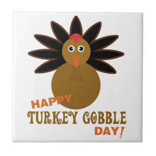 Thanksgivingen om Gobbeldagen i lycklig Turkiet Kakelplatta