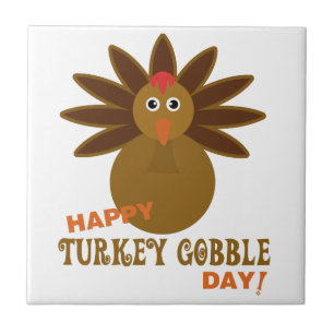 Thanksgivingen om Gobbeldagen i lycklig Turkiet Kakelplatta
