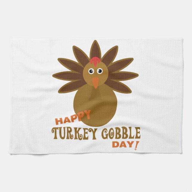 Thanksgivingen om Gobbeldagen i lycklig Turkiet Kökshandduk (Horisontell)