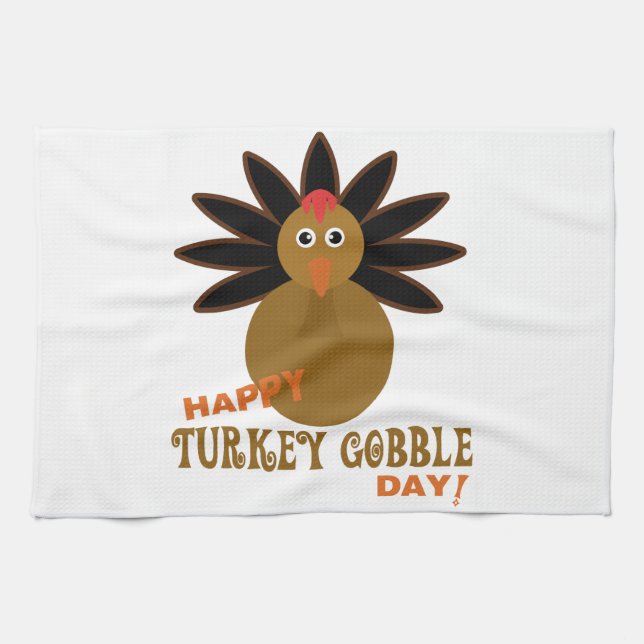 Thanksgivingen om Gobbeldagen i lycklig Turkiet Kökshandduk (Horisontell)