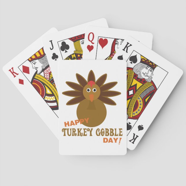 Thanksgivingen om Gobbeldagen i lycklig Turkiet Spel Kort (Baksidan)