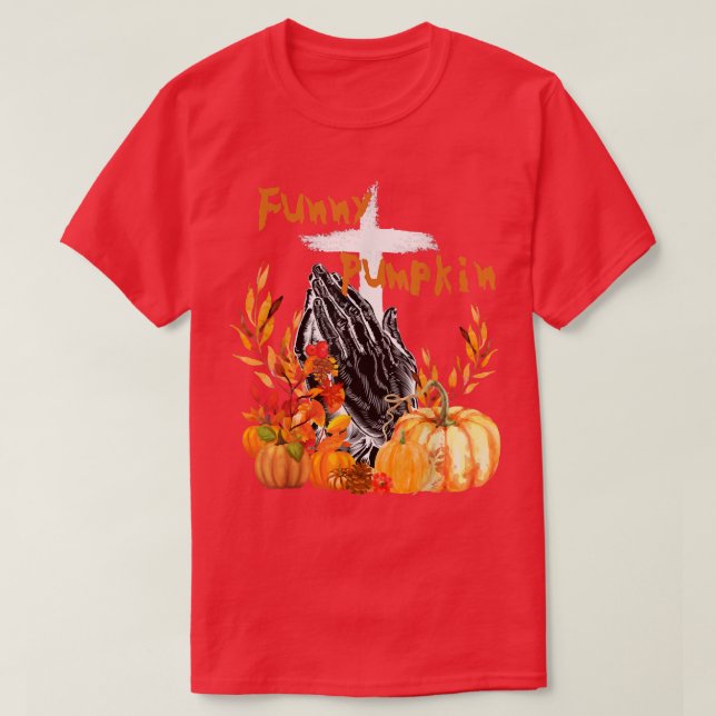 Thanksgivingen om välsignad pumpkin Fall, Christia T Shirt (Design framsida)