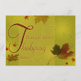 Thanksgivingen önskar typografilöv - inbjudan