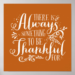 Thanksgivingen orange alltid tacksam offert poster
