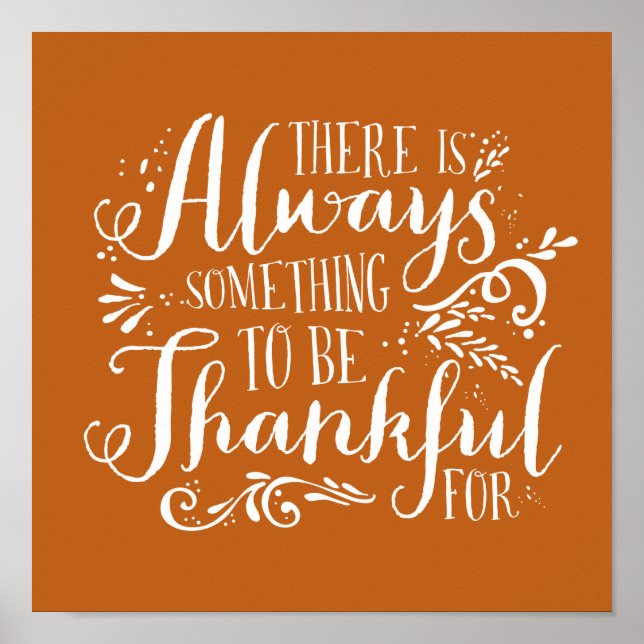 Thanksgivingen orange alltid tacksam offert poster (Framsidan)
