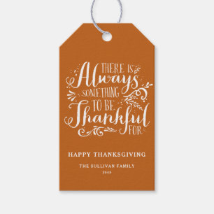 Thanksgivingen orange alltid tacksam offert presentetikett