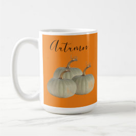 Thanksgivingen orange Autumn White Pumpkins Kaffemugg