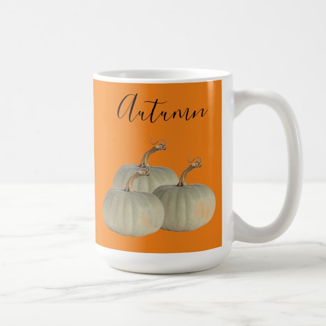 Thanksgivingen orange Autumn White Pumpkins Kaffemugg (Höger)