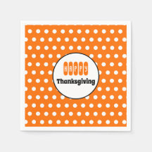 Thanksgivingen orange och vit polka punkt