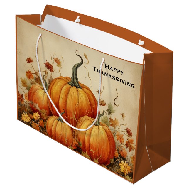 Thanksgivingen orange Pumpkins Rustic Autumn (Baksidan Vinklad)