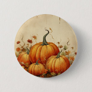 Thanksgivingen orange Pumpkins Rustic Autumn Knapp