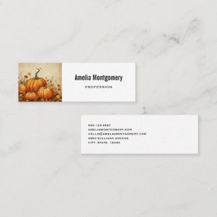 Thanksgivingen orange Pumpkins Rustic Autumn Mini Visitkort