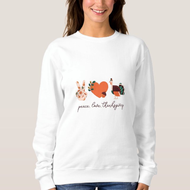 THANKSGIVINGEN Peace KÄRLEK T Shirt (Framsida)