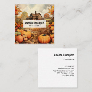 Thanksgivingen Pumpkin Farm Fall Harvest Fyrkantigt Visitkort