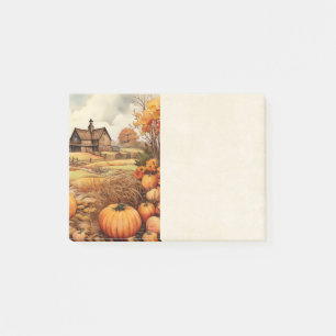 Thanksgivingen Pumpkin Farm Fall Harvest Post-it Block