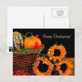Thanksgivingen Pumpkins & Sunblommor Helg Vykort