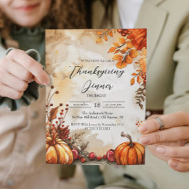 Thanksgivingen Pumpor och Hues Inbjudningar