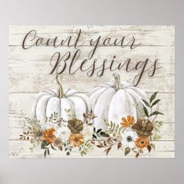 Thanksgivingen "Räkna dina välsignelser", väggkons Poster