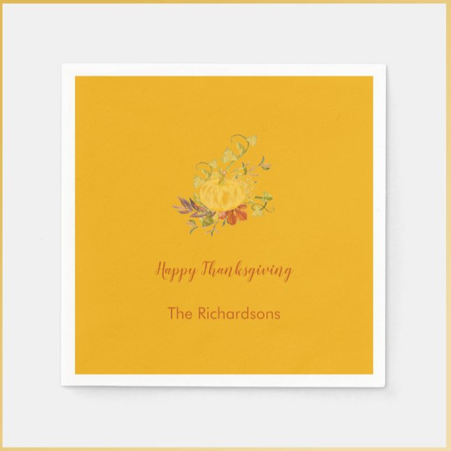 Thanksgivingen Rustic Autumn Fall Pumpkin Färg Pappersservett (https://www.zazzle.com/collections/thanksgiving_dinner_party_suite-119989770891588418?rf=23809114553)