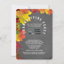 Thanksgivingen Rustic Fall Chalkboard Party Inbjudningar