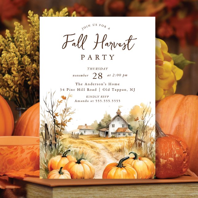 Thanksgivingen Rustic Fall Harvest Barn Inbjudningar (Skapare uppladdad)