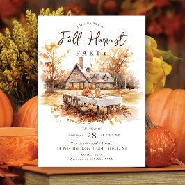 Thanksgivingen Rustic Fall Harvest Inbjudningar