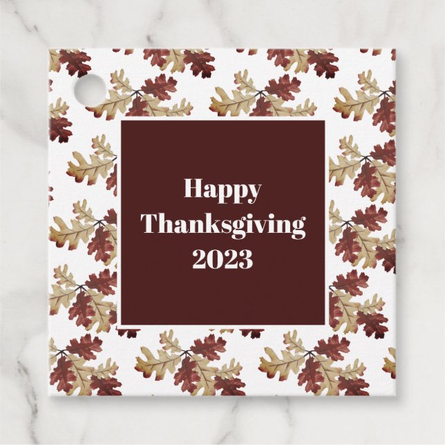 Thanksgivingen Rustic Höst löv höstblomma Gåvor Etiketter (Framsida)