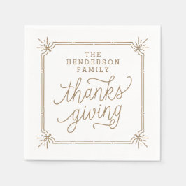 Thanksgivingen Rustic Ram Personlig Family Pappersservett