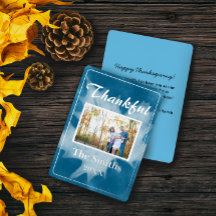 Thanksgivingen Rustik Watercolor Blue Fall Photo