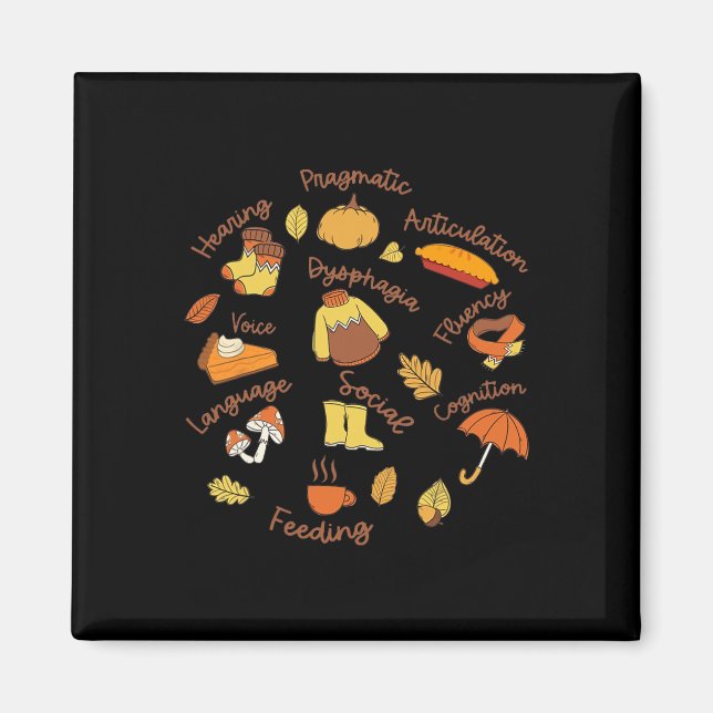 Thanksgivingen SLP för tal Therapy Language Pathol Magnet (Framsidan)