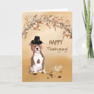 Thanksgivingen Stafford Bull Terrier Funny Hat Kort