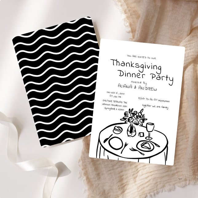 Thanksgivingen Svarta Hand plockade Stollig Inbjudningar (Skapare uppladdad)