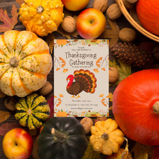 Thanksgivingen thanksgiving för innerdagskorgen inbjudningar