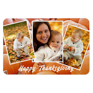 Thanksgivingen Trendig Orange Red Family Photos Magnet