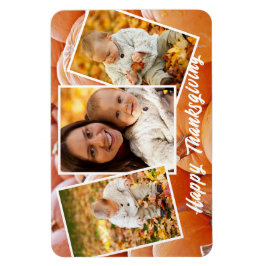 Thanksgivingen Trendig Orange Red Family Photos Magnet