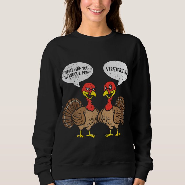 Thanksgivingen Turkey Talking Thankful Vegetarians T Shirt (Framsida)