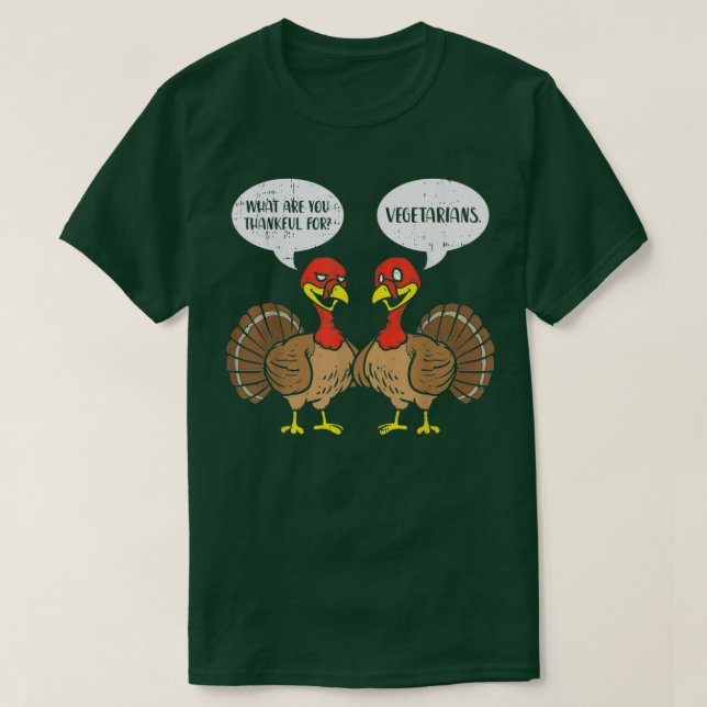 Thanksgivingen Turkey Talking Thankful Vegetarians T Shirt (Design framsida)